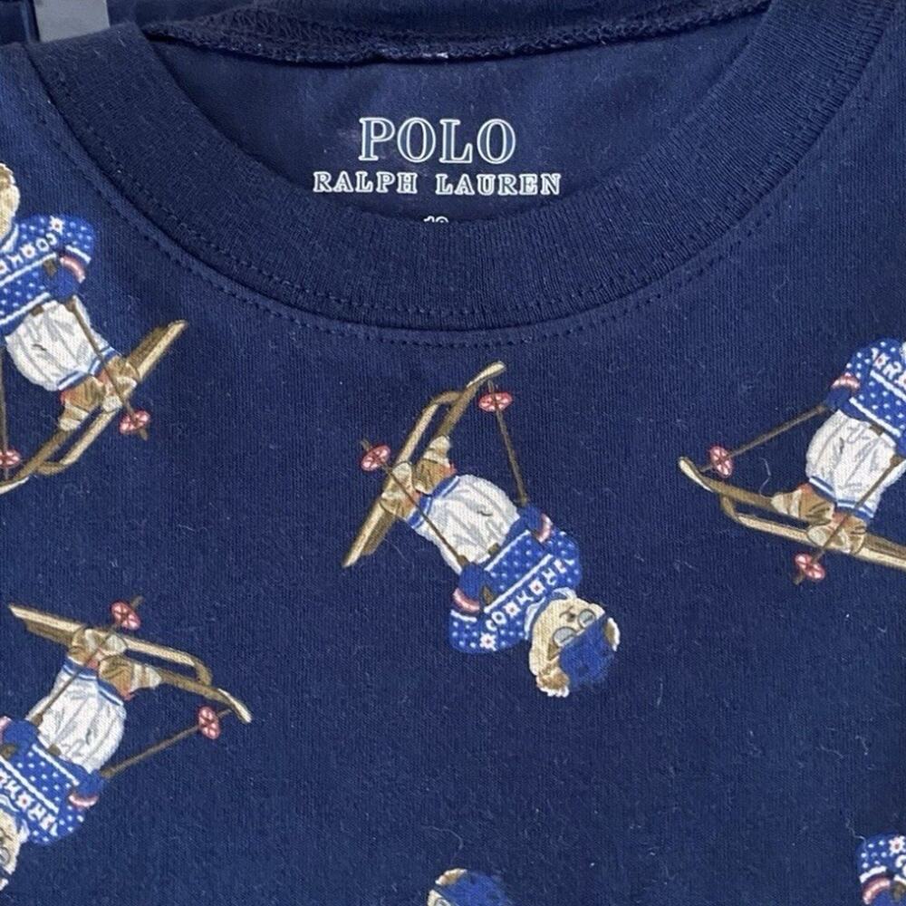 Polo‎ Ralph Lauren Pajama Set Blue Kids Size 14 Top Pants Logo Pony 2 Pieces